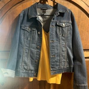 Medium tank W/ small denim jacket (fits larger)